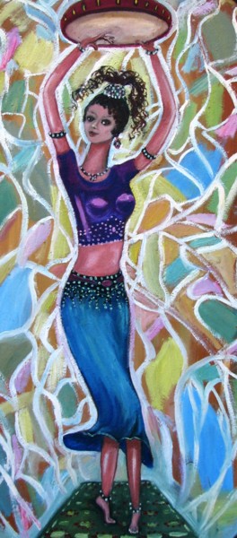 Картина под названием "Восточный танец" - Елена Шарагова, Подлинное произведение искусства, Масло