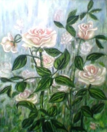 Картина под названием "Розы" - Елена Шарагова, Подлинное произведение искусства, Масло