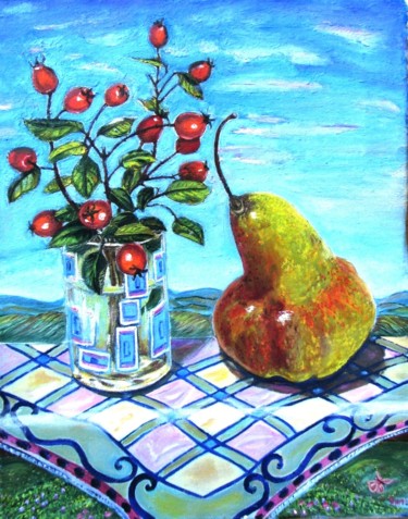Картина под названием "Grusha" - Елена Шарагова, Подлинное произведение искусства, Масло