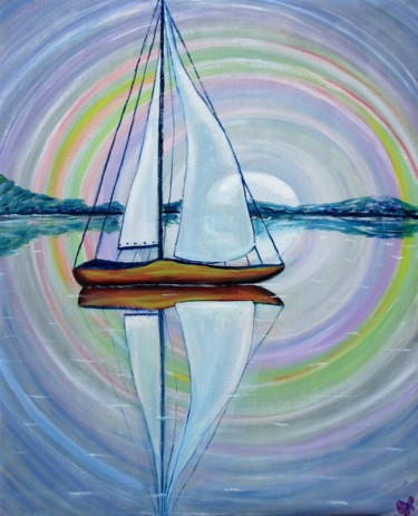 Картина под названием "Море. Рассвет" - Елена Шарагова, Подлинное произведение искусства, Масло