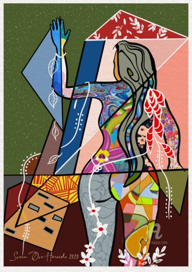 Grafika cyfrowa / sztuka generowana cyfrowo zatytułowany „A lady in her window” autorstwa Svein Ove Hareide, Oryginalna prac…