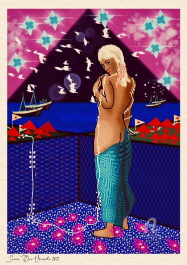 Digitale Kunst getiteld "The nude woman" door Svein Ove Hareide, Origineel Kunstwerk, Digitaal Schilderwerk