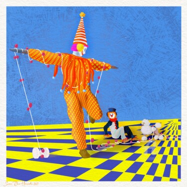 Digital Arts titled "The clown school" by Svein Ove Hareide, Original Artwork, Digital Painting