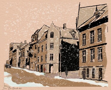 Artes digitais intitulada "Main Street in Narv…" por Svein Ove Hareide, Obras de arte originais, Pintura digital