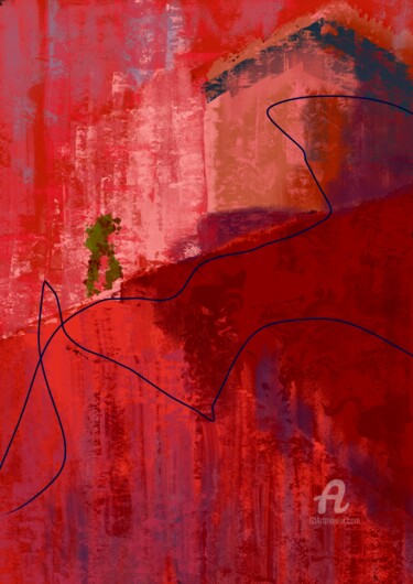 Digital Arts titled "Red art" by Svein Ove Hareide, Original Artwork, Digital Painting