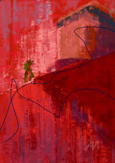 Artes digitais intitulada "Red art" por Svein Ove Hareide, Obras de arte originais, Pintura digital