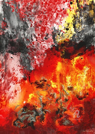 Digitale Kunst mit dem Titel "The hell front door" von Svein Ove Hareide, Original-Kunstwerk, Digitale Malerei