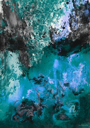 Arte digitale intitolato "The underwater cave" da Svein Ove Hareide, Opera d'arte originale, Pittura digitale