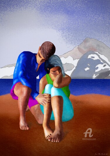 Digitale Kunst mit dem Titel "Loving support" von Svein Ove Hareide, Original-Kunstwerk, Digitale Malerei