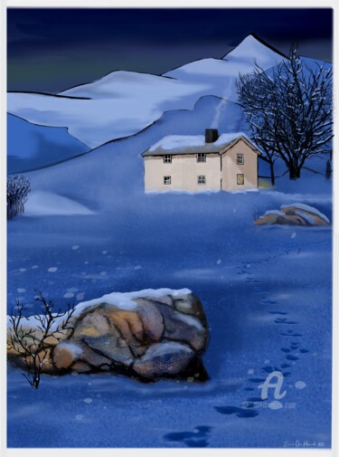 Arts numériques intitulée "Winter landscape" par Svein Ove Hareide, Œuvre d'art originale, Peinture numérique