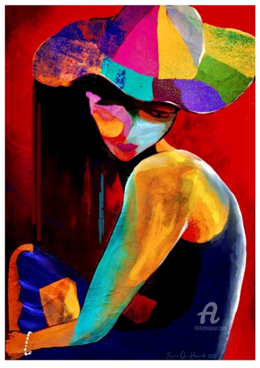 Цифровое искусство под названием "The summergirl" - Svein Ove Hareide, Подлинное произведение искусства, Цифровая живопись