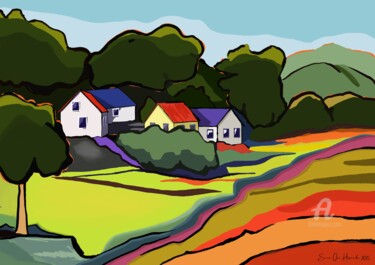 Digitale Kunst mit dem Titel "Aser and Acres: Hou…" von Svein Ove Hareide, Original-Kunstwerk, Digitale Malerei