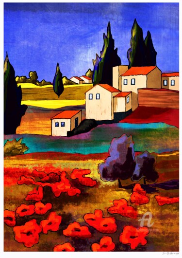 Malerei mit dem Titel "Whispers of Iberia:…" von Svein Ove Hareide, Original-Kunstwerk, Digitale Malerei