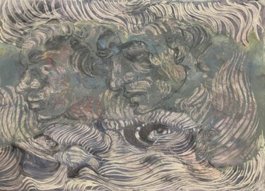 Pintura titulada "In the deep sea of…" por Sharif-Al-Masudur Rahman, Obra de arte original, Carbón