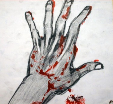 Dessin intitulée "Souillée du sang de…" par Rafa Ellan, Œuvre d'art originale, Autre