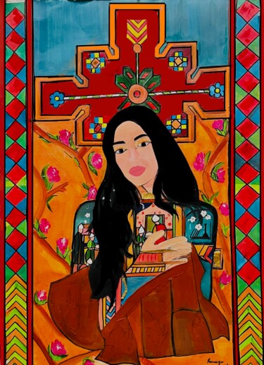 Painting titled "Aura the ancient la…" by Sharmene Yousuf (Meneartiste), Original Artwork, Oil