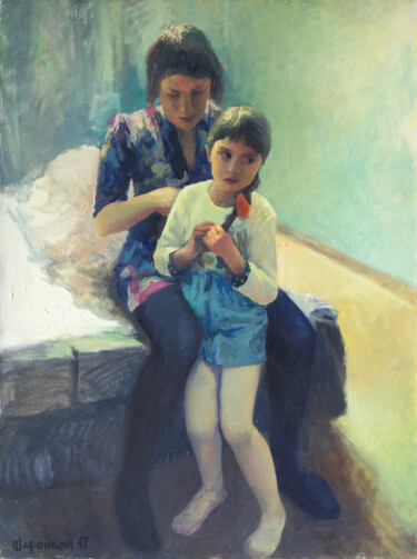 Картина под названием "Сборы" - Геннадий Шаройкин, Подлинное произведение искусства, Масло