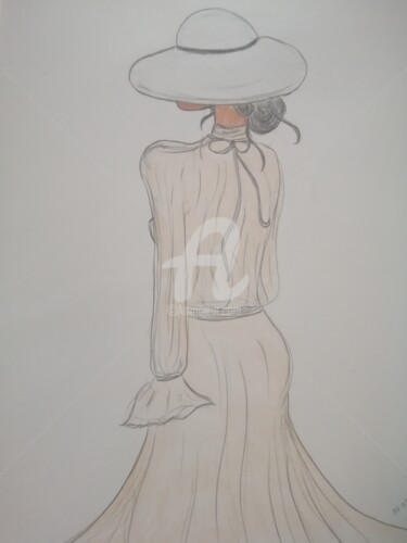 Drawing titled "La fille de Corse" by Sharon Toudjani, Original Artwork, Pencil