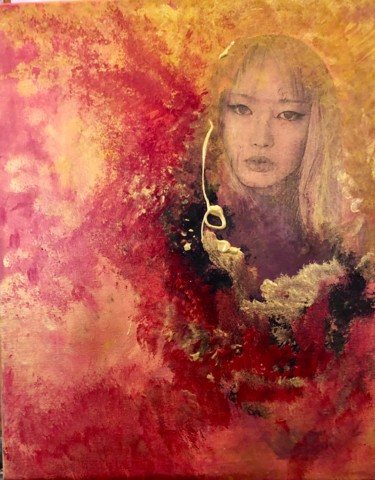 Painting titled "Asian" by Sharon Kleiman, Original Artwork, Acrylic