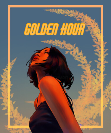 Arte digital titulada "Her Golden hour" por Shawn Garrine, Obra de arte original, Pintura Digital