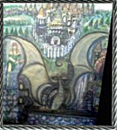 Pittura intitolato "Dragon" da Shawna, Opera d'arte originale, Olio
