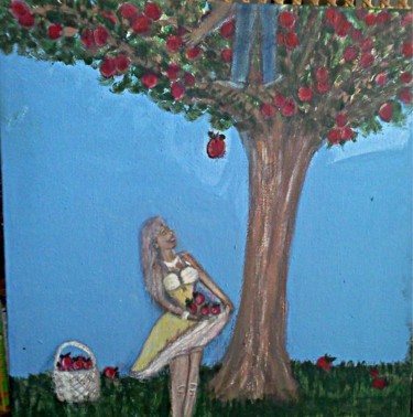 Painting titled "Apple Tree" by Shawna, Original Artwork, Oil