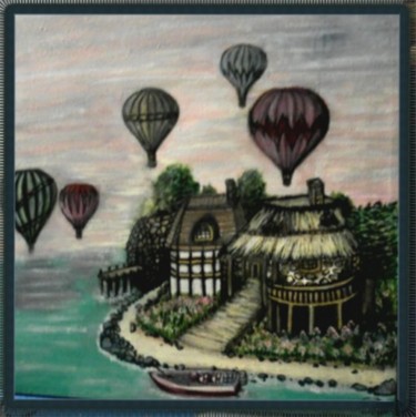 Painting titled "Air balloons and be…" by Shawna, Original Artwork, Oil
