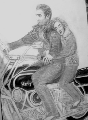 Painting titled "James Dean and Mari…" by Shawna, Original Artwork, Oil