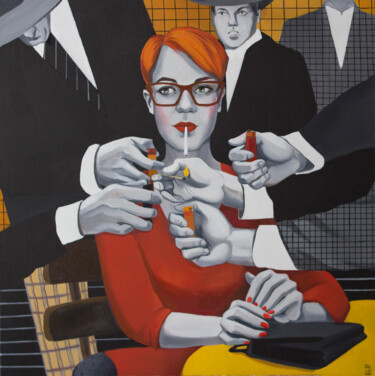 Pintura intitulada "Redhead - girl, sex…" por Ekaterina Shchepina, Obras de arte originais, Óleo