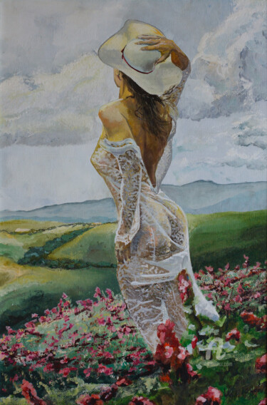 Painting titled "Grace" by Vyacheslav Shcherbakov, Original Artwork, Acrylic