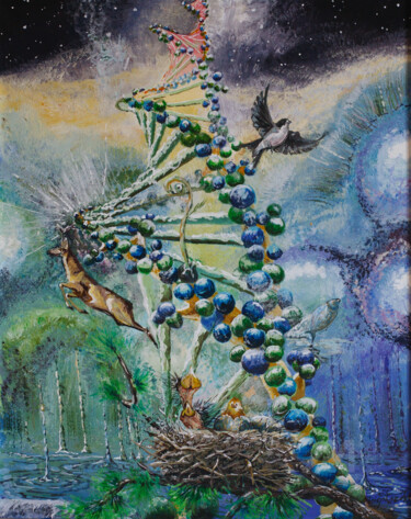 Painting titled "DNA" by Vyacheslav Shcherbakov, Original Artwork, Acrylic