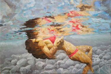 Painting titled "On the surface of t…" by Vyacheslav Shcherbakov, Original Artwork, Acrylic