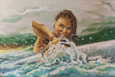 Pittura intitolato "Surfer" da Vyacheslav Shcherbakov, Opera d'arte originale, Acrilico