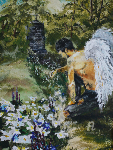 Pintura intitulada "Аngel" por Vyacheslav Shcherbakov, Obras de arte originais, Acrílico