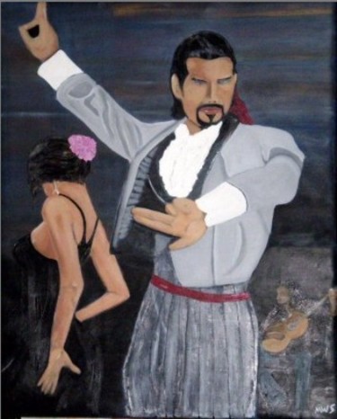 Painting titled "Famenco Male with d…" by Shearart.Blogspot, Original Artwork
