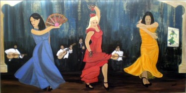 Painting titled "Flamenco Scene" by Shearart.Blogspot, Original Artwork