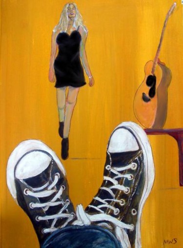 Painting titled "Break time" by Shearart.Blogspot, Original Artwork, Oil