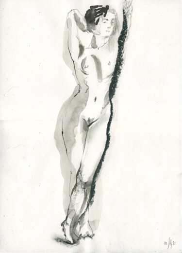 Vera. Nude art #21461 - original artwork Peinture intitulée "Vera. Nude art #214…" par Maria Shedrina, Œuvre d'art originale, Encre