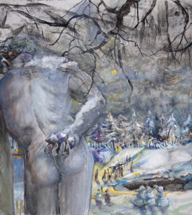 Silence. Tired Hercules - original genre art Painting titled "Silence. Tired Herc…" by Maria Shedrina, Original Art, Tempera