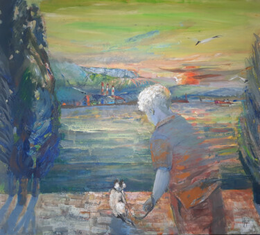 Where does the sun go? - original genre artwork Peinture intitulée "Where does the sun…" par Maria Shedrina, Œuvre d'art originale, Acrylique