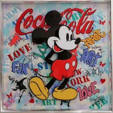 Sculpture intitulée "Mickey Fun" par Shelby, Œuvre d'art originale, Acrylique Monté sur Châssis en bois