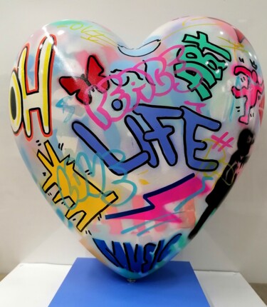 Sculpture titled "Heart Life" by Shelby, Original Artwork, Acrylic