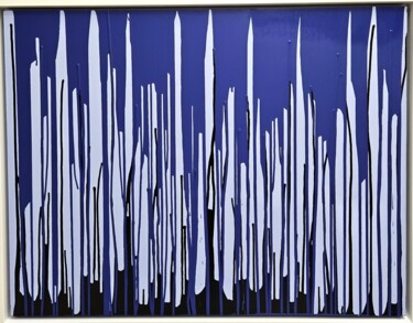 Peinture intitulée "Blue Horizon" par Shelby, Œuvre d'art originale, Aluminium Monté sur Aluminium