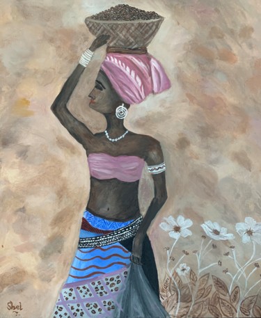 Peinture intitulée "Coffee Bloom" par Shelina Khimji, Œuvre d'art originale, Acrylique Monté sur Châssis en bois