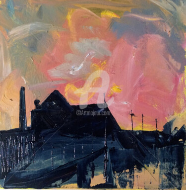 Painting titled "Sundown" by Shelleigh Ocio, Original Artwork, Oil