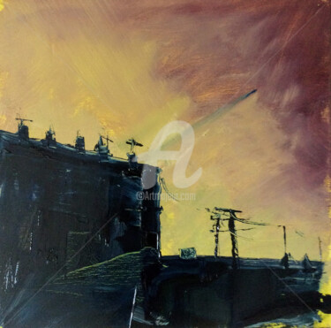 Peinture intitulée "ciel urbain" par Shelleigh Ocio, Œuvre d'art originale, Huile