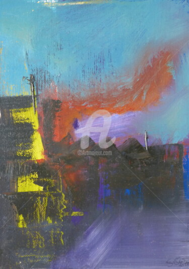 Malerei mit dem Titel "Ciel du Nord 2" von Shelleigh Ocio, Original-Kunstwerk, Öl