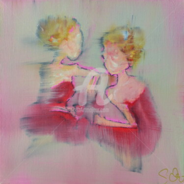 Pintura intitulada "Sororité en Rouge" por Shelleigh Ocio, Obras de arte originais, Óleo
