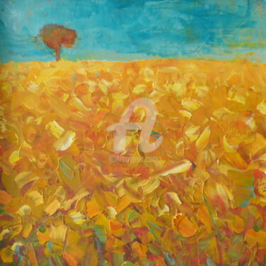 Peinture intitulée "Le Champs de Tourne…" par Shelleigh Ocio, Œuvre d'art originale, Huile
