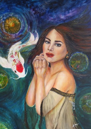 Painting titled "Água" by Shemi, Original Artwork